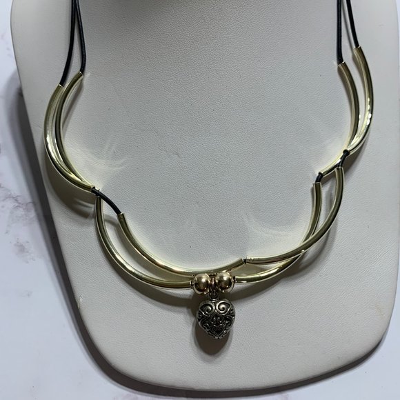Lizzy James Two Toned Gold & Silver Statement Necklace - Picture 1 of 6